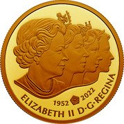 Canada 250 Dollars (The Imperial State Crown) 1952 2022 ELIZABETH II D G REGINA coin obverse Canada 250 Dollars (The Imperial State Crown) 1952 2022 ELIZABETH II D G REGINA coin obverse