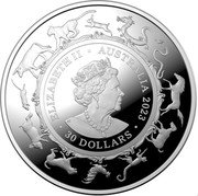 Australia 30 Dollars Year of the Rabbit 兔 2023 ELIZABETH II AUSTRALIA 2023 30 DOLLARS coin obverse Australia 30 Dollars Year of the Rabbit 兔 2023 ELIZABETH II AUSTRALIA 2023 30 DOLLARS coin obverse