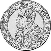 Belgium 30 Patards 2 Testons Ernest of Bavaria 1611  KM# 18.1 ERNESTVS DEI GR EPISCOPVS LEODIE XXX coin obverse Belgium 30 Patards 2 Testons Ernest of Bavaria 1611  KM# 18.1 ERNESTVS DEI GR EPISCOPVS LEODIE XXX coin obverse