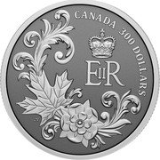 Canada 300 Dollars Queen Elizabeth II’s Royal Cypher 2022 EꞮꞮR CANADA 300 DOLLARS coin reverse Canada 300 Dollars Queen Elizabeth II’s Royal Cypher 2022 EꞮꞮR CANADA 300 DOLLARS coin reverse