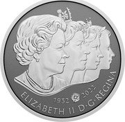 Canada 300 Dollars Queen Elizabeth II’s Royal Cypher 2022 1952 2022 ELIZABETH II D G REGINA coin obverse Canada 300 Dollars Queen Elizabeth II’s Royal Cypher 2022 1952 2022 ELIZABETH II D G REGINA coin obverse