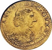 Italy 4 Scudi d'Oro (Francesco I) FRAN I MV REG EC D VIII coin obverse Italy 4 Scudi d'Oro (Francesco I) FRAN I MV REG EC D VIII coin obverse