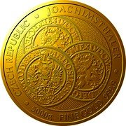 Niue 40000 Dollars (Thaler) CZECH REPUBLIC JOACHIMSTHALER 5000G FINE GOLD 999.9 coin reverse Niue 40000 Dollars (Thaler) CZECH REPUBLIC JOACHIMSTHALER 5000G FINE GOLD 999.9 coin reverse