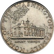 USA 5 Cents (Pattern) HOME OF THE WASHINGTON FAMILY MOUNT VERNON coin reverse