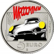 Italy 5 Euro Diabolik. Eva Kant 2023 R WROOOMMM 2023 5 EURO R MOMONI coin reverse Italy 5 Euro Diabolik. Eva Kant 2023 R WROOOMMM 2023 5 EURO R MOMONI coin reverse