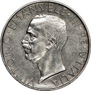 Italy 5 Lire (Vittorio Emanuele III. Prova) KM# Pr37 VITTORIO EMANVELE III RE D'ITALIA coin obverse