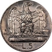 Italy 5 Lire Vittorio Emanuele III. Prova 1926R KM# Pr38 1A PROVA TECNICA FVORI VIROLA R 1926 L.5 coin reverse