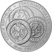 Niue 50 Dollars (Thaler) CZECH REPUBLIC JOACHIMSTHALER 20 OZ FINE SILVER 999 coin reverse