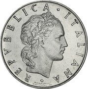 Italy 50 Lire (Roman gods. Vulcan. Prova) KM# PrB81 REPVBBLICA ITALIANA ROMAGNOLI GIAMPAOLI-INC. coin obverse