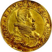 Italy 6 Doppie (Odardo Farnese) ODOARDVS FAR PAR PLA DVX coin obverse Italy 6 Doppie (Odardo Farnese) ODOARDVS FAR PAR PLA DVX coin obverse