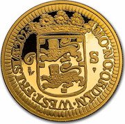 Netherlands 6 Stuiver 1768 Scheepjes-Schelling 2023 Proof MO NO ORDIN WEST FRISIÆ 2023 6 S coin reverse Netherlands 6 Stuiver 1768 Scheepjes-Schelling 2023 Proof MO NO ORDIN WEST FRISIÆ 2023 6 S coin reverse