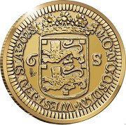 Netherlands 6 Stuiver 1768 Scheepjes-Schelling. Piedfort 2023 Proof MO NO ORDIN WEST FRISIÆ 2023 6 S coin reverse Netherlands 6 Stuiver 1768 Scheepjes-Schelling. Piedfort 2023 Proof MO NO ORDIN WEST FRISIÆ 2023 6 S coin reverse