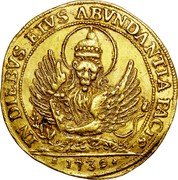 Italy 6 Zecchini (Carlo Ruzzini) IN DIEBVS EIVS ABVNDANTIA PACIS 1732 coin obverse Italy 6 Zecchini (Carlo Ruzzini) IN DIEBVS EIVS ABVNDANTIA PACIS 1732 coin obverse