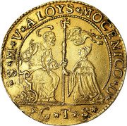 Italy 1 Osella Alvise Mocenigo II 1703 GTS S M V ALOYS MOCENICO D G T S coin obverse Italy 1 Osella Alvise Mocenigo II 1703 GTS S M V ALOYS MOCENICO D G T S coin obverse