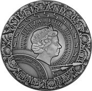 Niue Eighty Dollars Ares 2023 IRB NIUE ISLAND 2022 ELIZABETH II AG 999.9 EIGHTY DOLLARS coin obverse