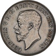 UK Crown (Great Britain) X# 70b GEORGIVS V D G BRITT OMN REX MDCDX coin obverse