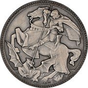 UK Crown (Great Britain) X# 70b ACW coin reverse