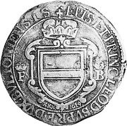 Belgium Daler Of 30 Patards (Ferdinand of Bavaria) KM# 60.4 EPIS ET PRIN LEOD SUPRE DVX BVLIONENSIS F B XXX 1619 coin reverse Belgium Daler Of 30 Patards (Ferdinand of Bavaria) KM# 60.4 EPIS ET PRIN LEOD SUPRE DVX BVLIONENSIS F B XXX 1619 coin reverse