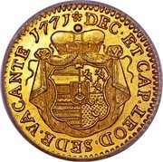 Belgium Ducat Sede Vacante. St. Lambert 1771 KM# 172 SEDE VACANTE DEC ET CAP LEOD 1771 coin reverse Belgium Ducat Sede Vacante. St. Lambert 1771 KM# 172 SEDE VACANTE DEC ET CAP LEOD 1771 coin reverse