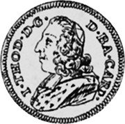 Belgium Ducat (John Theodore of Bavaria) KM# 151 I THEO D G D BA CARD coin obverse Belgium Ducat (John Theodore of Bavaria) KM# 151 I THEO D G D BA CARD coin obverse