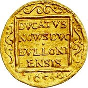 Belgium Ducat (Maximilian Henry of Bavaria) KM# 74 DVCATVS NOWS DVC BVLLONI ENSIS 1654 coin reverse Belgium Ducat (Maximilian Henry of Bavaria) KM# 74 DVCATVS NOWS DVC BVLLONI ENSIS 1654 coin reverse