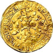 Belgium ECU D'or Ferdinand of Bavaria 1635 Rare KM# 62 FERDINANDVS D G ARCHI COL PRINC ELEC F F F F coin obverse