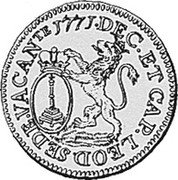 Belgium Escalin Saint Lambert 1771 KM# 173 DEC ET CAP LEOD SEDE VACANTE 1771 coin obverse Belgium Escalin Saint Lambert 1771 KM# 173 DEC ET CAP LEOD SEDE VACANTE 1771 coin obverse