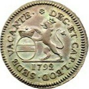 Belgium Escalin Sede Vacante. St. Lambert 1792  KM# 180 DEC ET CAP LEOD SEDE VACANTE coin reverse Belgium Escalin Sede Vacante. St. Lambert 1792  KM# 180 DEC ET CAP LEOD SEDE VACANTE coin reverse