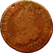 Belgium Liard Sede Vacante. St. Lambert 1688  KM# 95 S LAMBERT PATRO LEOD coin obverse Belgium Liard Sede Vacante. St. Lambert 1688  KM# 95 S LAMBERT PATRO LEOD coin obverse