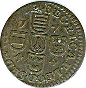 Belgium Liard Sede Vacante. St. Lambert 1744  KM# 144 DEC ET CAP LEOD SEDE VACANTE 1 7 4 4 coin reverse