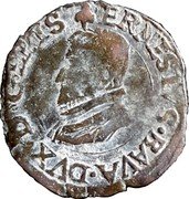 Belgium Liard (Ernest of Bavaria) KM# 12 ERNESTVS BAVA DVX D G EPIS coin obverse