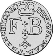 Belgium Liard (Ferdinand of Bavaria) KM# 43 DVX BVL MAR FRANCH CO LO F B coin reverse Belgium Liard (Ferdinand of Bavaria) KM# 43 DVX BVL MAR FRANCH CO LO F B coin reverse