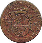 Belgium Liard (Georges-Louis de Berghes) KM# 134 GEORGIUS LUD DE BERGHES D G 17 27 coin obverse Belgium Liard (Georges-Louis de Berghes) KM# 134 GEORGIUS LUD DE BERGHES D G 17 27 coin obverse
