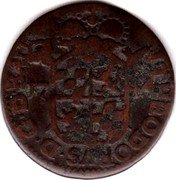 Belgium Liard Jean-Theodore of Bavaria. 1st Period 1744  KM# 145 I THEODORVS D G BAU 17 44 coin obverse Belgium Liard Jean-Theodore of Bavaria. 1st Period 1744  KM# 145 I THEODORVS D G BAU 17 44 coin obverse