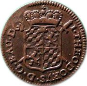 Belgium Liard (John Theodore of Bavaria) KM# 146 I THEODORVS D G BAU D coin obverse Belgium Liard (John Theodore of Bavaria) KM# 146 I THEODORVS D G BAU D coin obverse