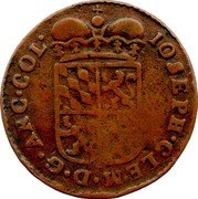 Belgium Liard Joseph Clemens of Bavaria 1st type ND (1694-1723)  KM# 107 IOSEPH CLEM D G ARC COL coin obverse Belgium Liard Joseph Clemens of Bavaria 1st type ND (1694-1723)  KM# 107 IOSEPH CLEM D G ARC COL coin obverse