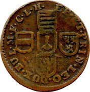 Belgium Liard Joseph Clemens of Bavaria 1st type ND (1694-1723)  KM# 107 EP ET PRIN LEO DUX BUL M F C L H coin reverse Belgium Liard Joseph Clemens of Bavaria 1st type ND (1694-1723)  KM# 107 EP ET PRIN LEO DUX BUL M F C L H coin reverse