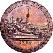 Canada One Half Penny (Copper Company of Upper Canada - Pattern) FERTILITATEM DIVITAS QUE CIRCUMFERREMUS 1794 coin obverse Canada One Half Penny (Copper Company of Upper Canada - Pattern) FERTILITATEM DIVITAS QUE CIRCUMFERREMUS 1794 coin obverse