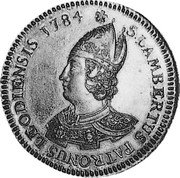 Belgium Patagon Sede Vacante. St. Lambert 1784 KM# 176 S LAMBERTUS PATRONUS LEODIENSIS 1784 coin obverse Belgium Patagon Sede Vacante. St. Lambert 1784 KM# 176 S LAMBERTUS PATRONUS LEODIENSIS 1784 coin obverse