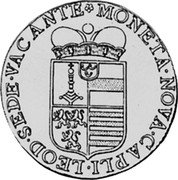 Belgium Patagon KM# 129 Liege/ Sede Vacante MONETA NOVA CAPLI LEOD SEDE VACANTE coin reverse Belgium Patagon KM# 129 Liege/ Sede Vacante MONETA NOVA CAPLI LEOD SEDE VACANTE coin reverse