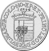 Belgium Patagon (John Clemens of Bavaria) KM# 109 EP ET PRINC LEOD DVX BVL MAR FR CO LO HO 16 94 coin reverse Belgium Patagon (John Clemens of Bavaria) KM# 109 EP ET PRINC LEOD DVX BVL MAR FR CO LO HO 16 94 coin reverse