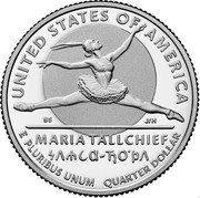 USA Quarter Dollar (Maria Tallchief) UNITED STATES OF AMERICA BS JFM MARIA TALLCHIEF E PLURIBUS UNUM QUARTER DOLLAR coin reverse USA Quarter Dollar (Maria Tallchief) UNITED STATES OF AMERICA BS JFM MARIA TALLCHIEF E PLURIBUS UNUM QUARTER DOLLAR coin reverse