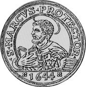 Italy Reale KM# Pn21 Venice S. MARCVS. PROTECTOR. 1644 coin reverse Italy Reale KM# Pn21 Venice S. MARCVS. PROTECTOR. 1644 coin reverse