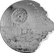 Niue Ten Dollars (Death Star II) 3 OZ 999 FINE SILVER © & ™ LUCASFILM LTD. coin reverse Niue Ten Dollars (Death Star II) 3 OZ 999 FINE SILVER © & ™ LUCASFILM LTD. coin reverse