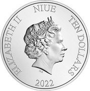 Niue Ten Dollars Death Star 2022 Proof ELIZABETH II NIUE TEN DOLLARS IRB 2022 coin obverse Niue Ten Dollars Death Star 2022 Proof ELIZABETH II NIUE TEN DOLLARS IRB 2022 coin obverse