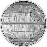 Niue Ten Dollars Death Star 2022 Proof 3 OZ 999 FINE SILVER © & ™ LUCASFILM LTD. coin reverse Niue Ten Dollars Death Star 2022 Proof 3 OZ 999 FINE SILVER © & ™ LUCASFILM LTD. coin reverse