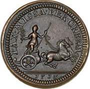 UK 1/4 Penny (1 Farthing) (Anne. Pattern) KM# PnB34.1 PAX MISSA PER ORBEM 1713 coin reverse UK 1/4 Penny (1 Farthing) (Anne. Pattern) KM# PnB34.1 PAX MISSA PER ORBEM 1713 coin reverse