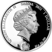 Samoa 1 Dollar David Drahoninsky 2021 ♛Cᴍ QUEEN ELIZABETH II SAMOA 2021 1 DOLLAR CM 16 G AG .999 coin obverse Samoa 1 Dollar David Drahoninsky 2021 ♛Cᴍ QUEEN ELIZABETH II SAMOA 2021 1 DOLLAR CM 16 G AG .999 coin obverse