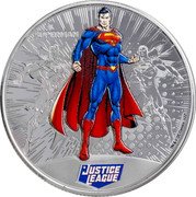 Samoa 1 Dollar (Superman) SUPERMAN JUSTICE LEAGUE TM & © DC COMICS. (S22) coin reverse Samoa 1 Dollar (Superman) SUPERMAN JUSTICE LEAGUE TM & © DC COMICS. (S22) coin reverse