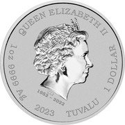 Tuvalu 1 Dollar (The Phantom. Coloured) QUEEN ELIZABETH II IRB 1952-2022 1OZ 9999 AG 2023 TUVALU 1 DOLLAR coin obverse Tuvalu 1 Dollar (The Phantom. Coloured) QUEEN ELIZABETH II IRB 1952-2022 1OZ 9999 AG 2023 TUVALU 1 DOLLAR coin obverse